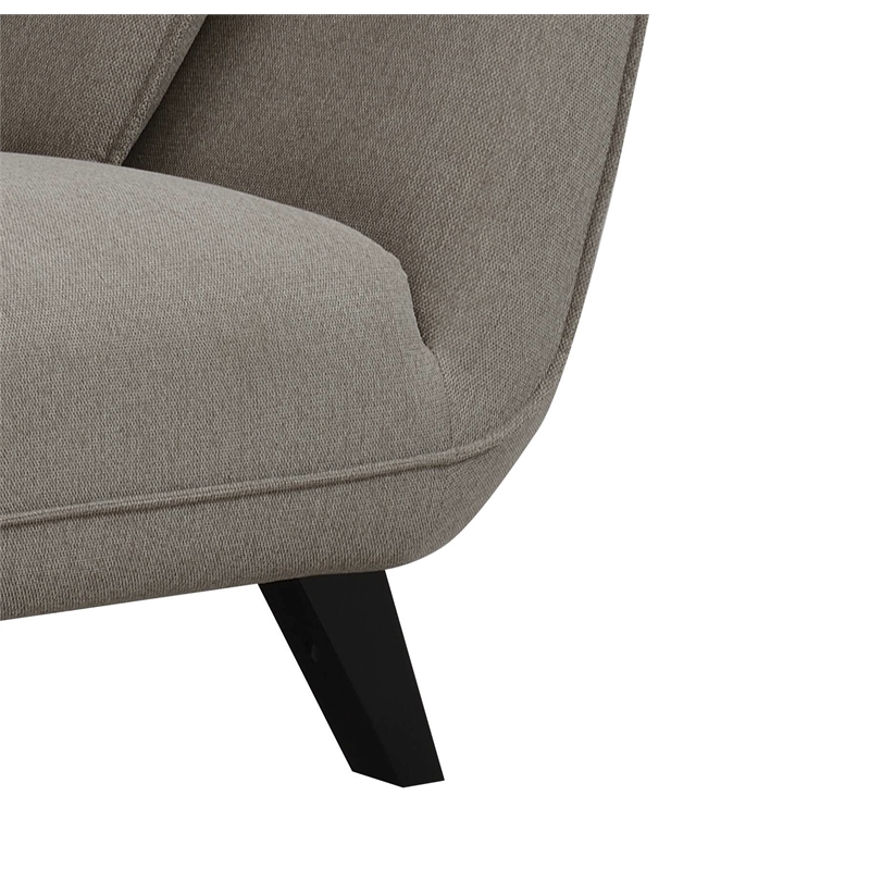 Bowery Hill Upholstered Fabric Loveseat with Wood Frame in Brown