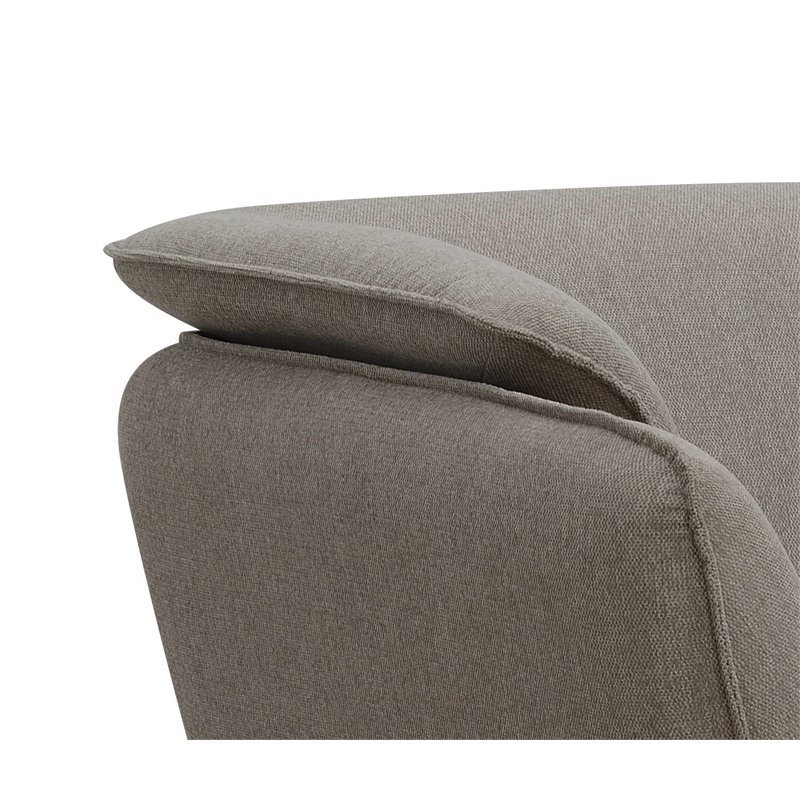 Bowery Hill Upholstered Fabric Loveseat with Wood Frame in Brown