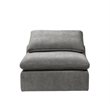 Bowery Hill Armless Modular Chair in Engineered Wood and Gray Linen