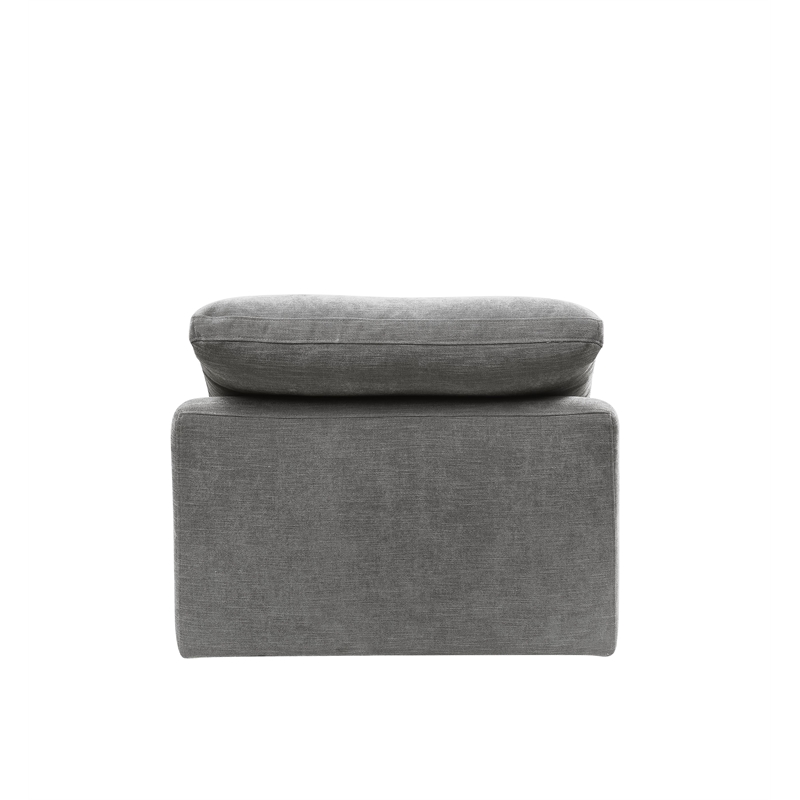 Bowery Hill Armless Modular Chair in Engineered Wood and Gray Linen