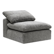 Bowery Hill Armless Modular Chair in Engineered Wood and Gray Linen
