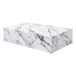 Bowery Hill Rectangular Coffee Table in ECC and White Engineered Stone