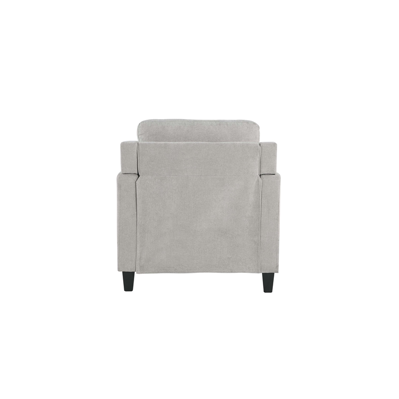 Bowery Hill Transitional Accent Chair in Taupe Wood and Chenille Upholstery