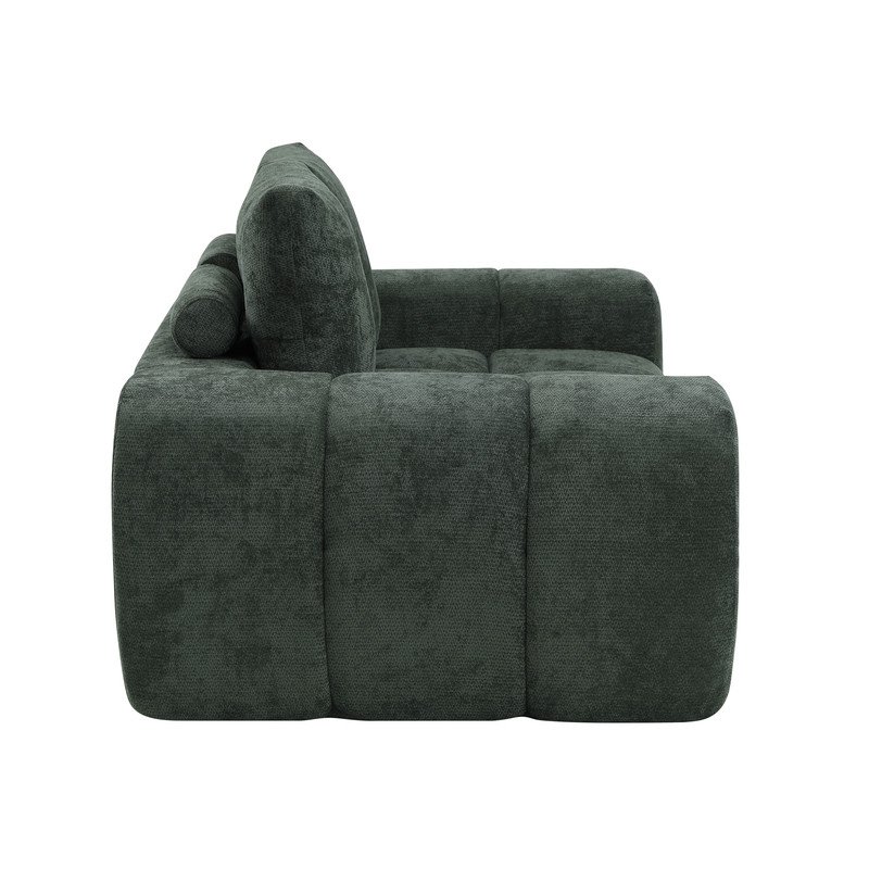 Bowery Hill Green Linen Loveseat for Living Rooms with Durable Upholstery