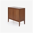 Bowery Hill Cabinet with Rattan Door Fronts in Walnut Finish