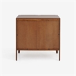 Bowery Hill Cabinet with Rattan Door Fronts in Walnut Finish