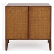 Bowery Hill Cabinet with Rattan Door Fronts in Walnut Finish