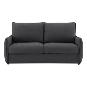 Bowery Hill Queen Sleeper Sofa in Elite Charcoal Chenille with Metal Legs