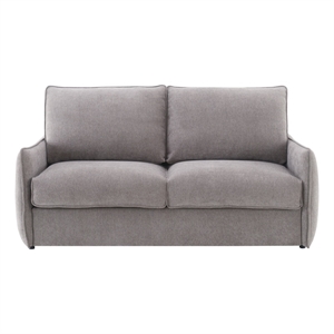 Bowery Hill Queen Sleeper Sofa in Brown Chenille with Pull-Out Bed