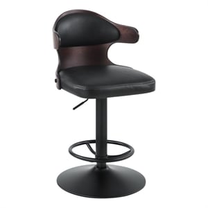 Bowery Hill Adjustable Swivel Chair in Antique Slate Leather
