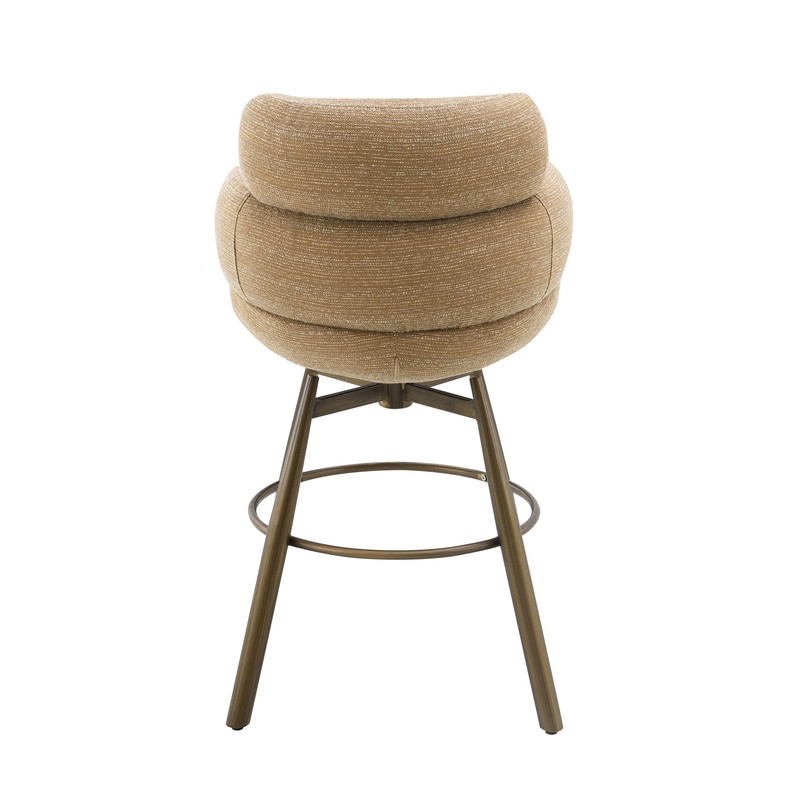 Bowery Hill Counter Height Swivel Chair in Taupe Chenille & Bronze