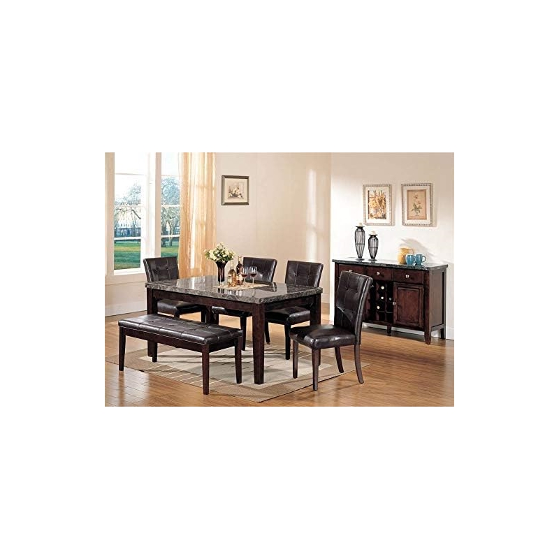 Bowery Hill Side Chair Set of 2 in Espresso and Walnut Upholstery