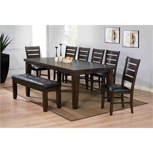 Bowery Hill Faux Leather Dining Side Chair Set of 2 in Espresso