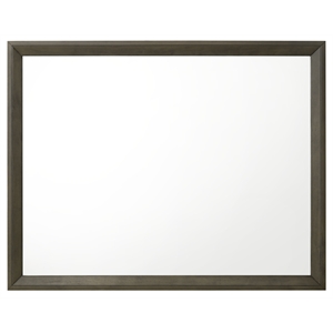 Bowery Hill Horizontal Dresser Mirror with Wooden Frame in Gray