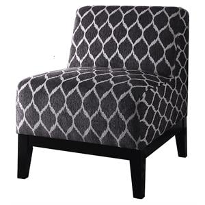 Bowery Hill Chenille Upholstered Armless Accent Chair in Dark Blue