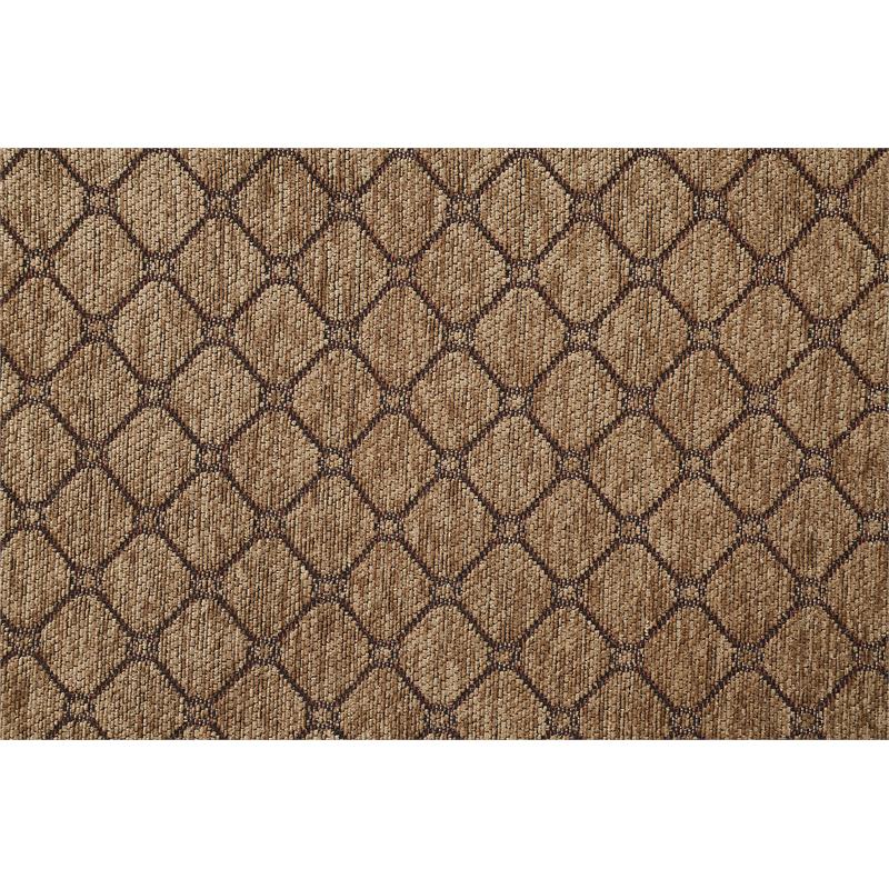 Bowery Hill Fabric Tufted Sofa with 5 Pillows in Espresso Finish