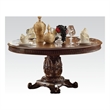Bowery Hill Round Dining Table with Floral Base in Cherry Finish