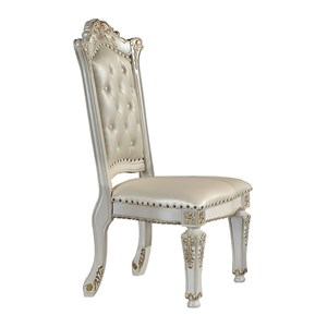 Bowery Hill Wooden Side Chairs Set of 2 with Button Tufting and Nailhead
