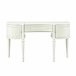Bowery Hill 3-Drawer Transitional Vanity Desk and Mirror in Ivory