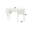Bowery Hill 3-Drawer Transitional Vanity Desk and Mirror in Ivory