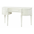 Bowery Hill 3-Drawer Transitional Vanity Desk and Mirror in Ivory