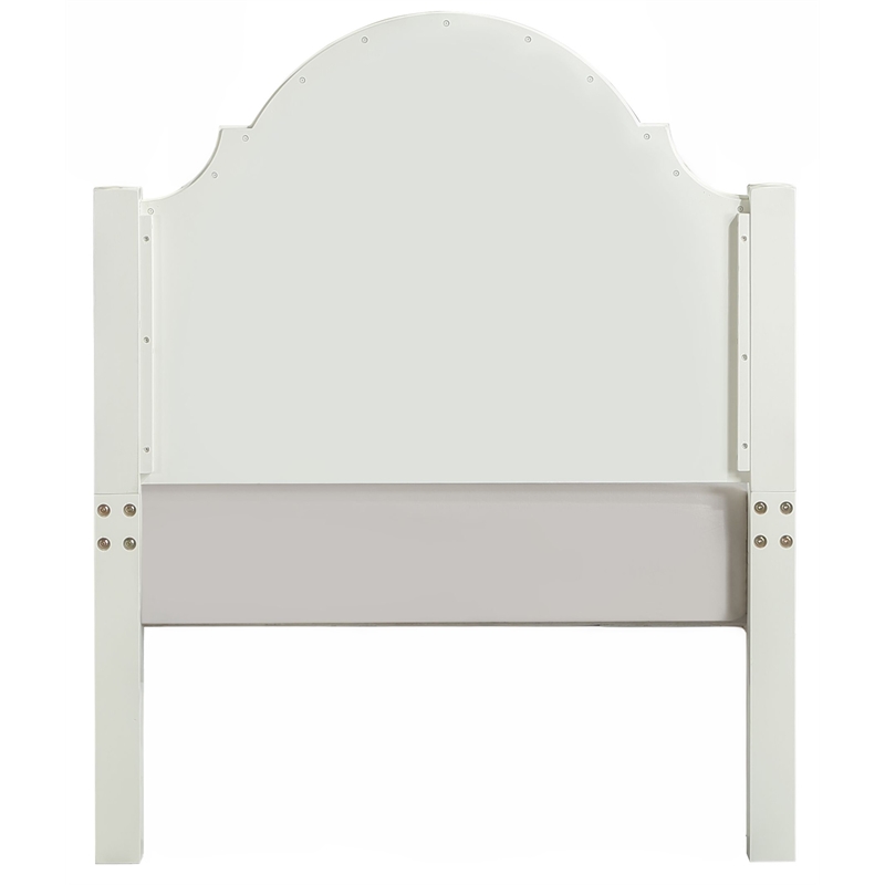 Bowery Hill Twin Wood Poster Bed with Optional Canopy in Ivory Finish