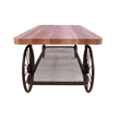 Bowery Hill Rectangular Coffee Table with Shelf in Oak & Antique Gray
