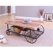 Bowery Hill Rectangular Coffee Table with Shelf in Oak & Antique Gray