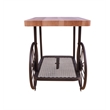 Bowery Hill Rectangular End Table with Shelf in Oak & Antique Gray