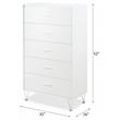 Bowery Hill Rectangular 5-Drawer Chest with Wooden Frame in White