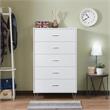 Bowery Hill Rectangular 5-Drawer Chest with Wooden Frame in White