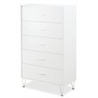Bowery Hill Rectangular 5-Drawer Chest with Wooden Frame in White