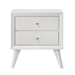 Bowery Hill Rectangular Nightstand with 2 Drawers in White Finish
