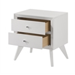 Bowery Hill Rectangular Nightstand with 2 Drawers in White Finish