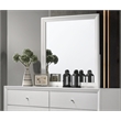 Bowery Hill Rectangular Wooden Frame Mirror in White for Dresser Mount