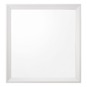 Bowery Hill Rectangular Wooden Frame Mirror in White for Dresser Mount