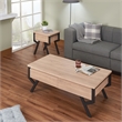 Bowery Hill Rectangular Wood & Metal Coffee Table in Natural/Black