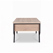 Bowery Hill Rectangular Wood & Metal Coffee Table in Natural/Black