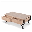 Bowery Hill Rectangular Wood & Metal Coffee Table in Natural/Black