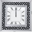Bowery Hill Square Mirrored Wall Clock with Floating Crystals