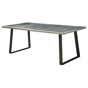 Bowery Hill Rectangular Aluminum Top Dining Table in Gunmetal Finish