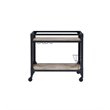 Bowery Hill Rectangular Wooden Serving Cart with Shelves in Rustic Oak