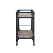 Bowery Hill Rectangular Wooden Serving Cart with Shelves in Rustic Oak
