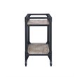 Bowery Hill Rectangular Wooden Serving Cart with Shelves in Rustic Oak