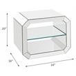 Bowery Hill Glass Accent Table with Mirrored Frame and Rectangular Top