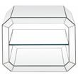 Bowery Hill Glass Accent Table with Mirrored Frame and Rectangular Top
