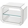 Bowery Hill Glass Accent Table with Mirrored Frame and Rectangular Top