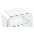 Bowery Hill Glass Accent Table with Mirrored Frame and Rectangular Top