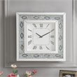 Bowery Hill Square Wall Clock with Beveled Mirror and Faux Agate Inlay