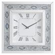 Bowery Hill Square Wall Clock with Beveled Mirror and Faux Agate Inlay